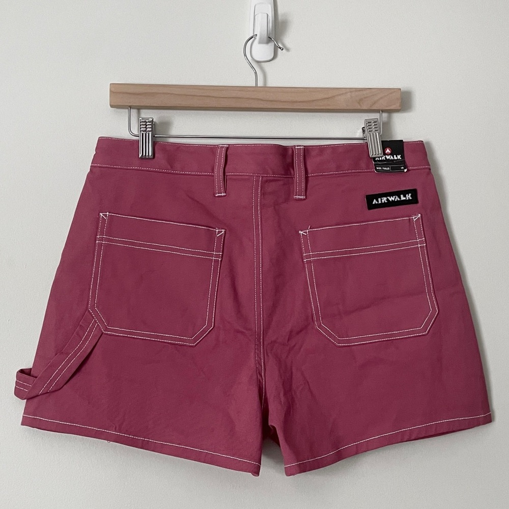 NWT AIRWALK Short 10 Pink Contrast Stitch Carpenter Shorts Y2K Skate Utility NWT - Picture 4 of 10
